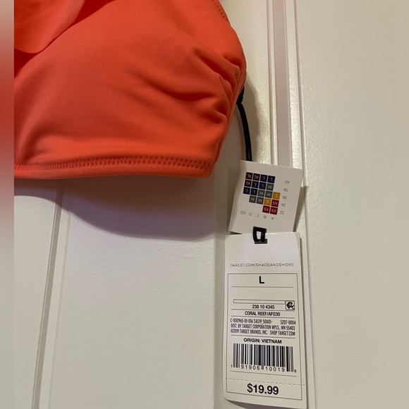 •Target• New Ladies’ Shade & Shore V-Wire Ruffle Coral Bralette Bikini Swim Top - Picture 4 of 7